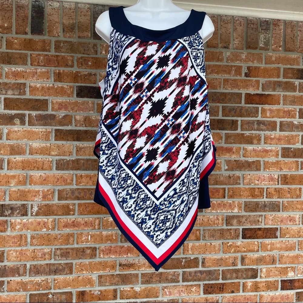 Alyx-Red/White/Blue Bandana Tank Top Sz 1X
